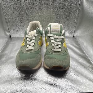 New Balance 574 Mallard Green Yellow WL574GS2 Women's Suede Sneakers
